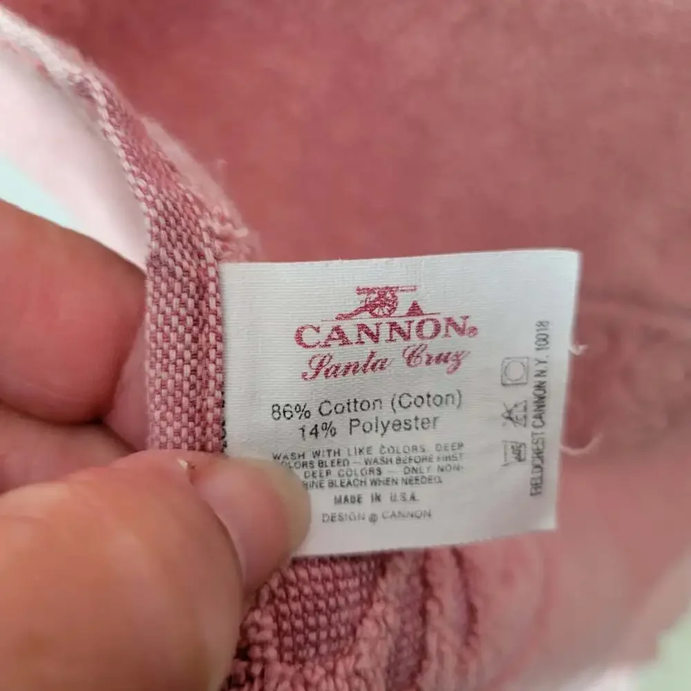 Cannon Santa Cruz Towel Set Of 3 Vintage Pink 1 Bath Towel 2 Hand Towels Fringe